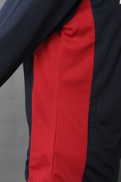 W213   Design contrast color half chest zipper long sleeve enterprise collar contrast color flat machine women's racing training suit detail view-2